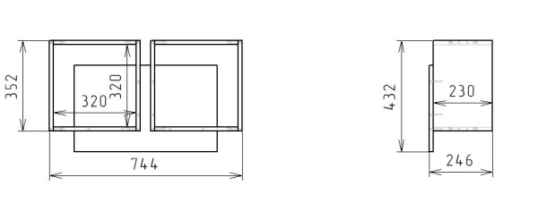Полка настенная Квадрат-2 (дуб сонома+белый) 744 мм от Династия Kids