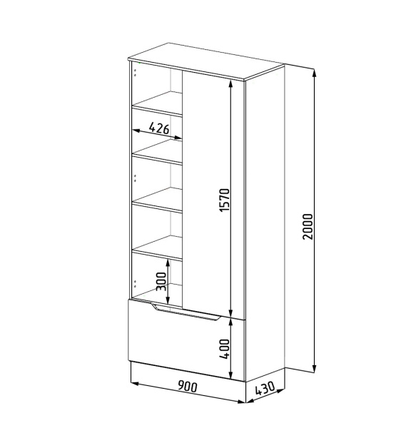 Шкаф-стеллаж Мозаика (выставочный образец)