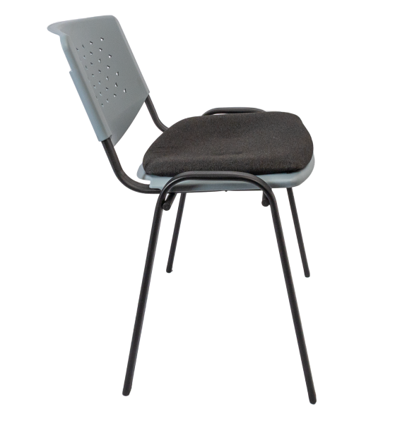 Стул Дейзи (серый пластик/черная рама) с мягкой накладкой
