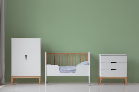 Шкаф-стеллаж Mиа белый/дерево от Династия Kids