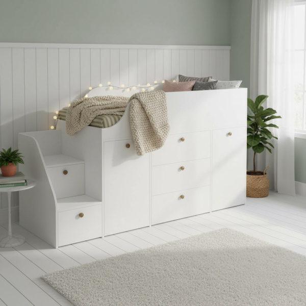 Кровать-чердак Хэппи-2 (цвета разные) 180х80 от Династия Kids