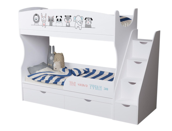 Двухъярусная кровать коллекции Хэппи 180х80 с бортиком от Династия Kids