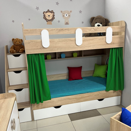 Кровать двухъярусная Фортуна (универсальная лестница)  от Династия Kids