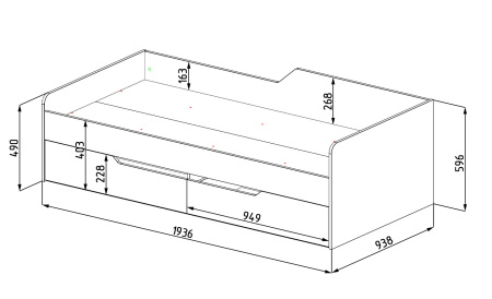 Двухъярусная кровать Мозаика (левая) 190х90 от Династия Kids
