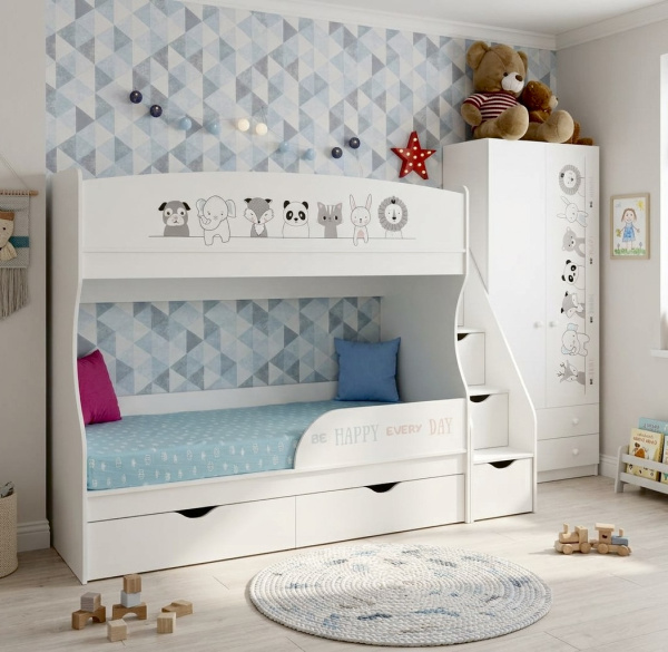 Двухъярусная кровать коллекции Хэппи 180х80 с бортиком от Династия Kids
