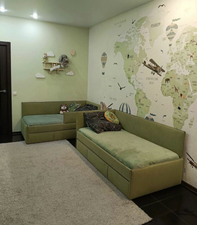 Угловая кровать МОНО 90х200 с доп. спальным местом (цвета разные)