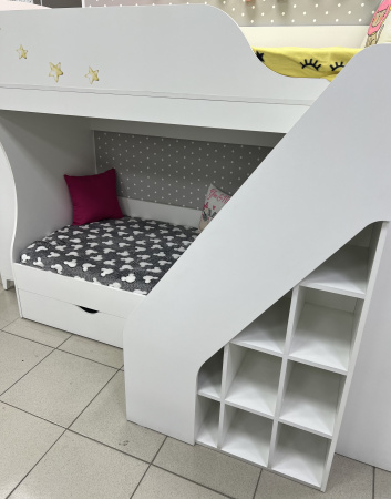 Двухъярусная кровать 180х80 Умка-2 (цвет белый)  от Династия Kids