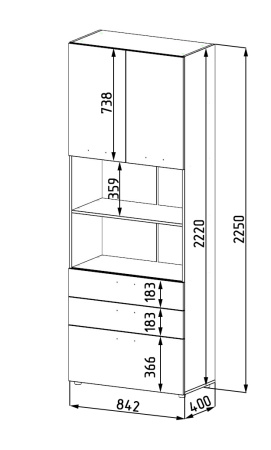 Шкаф-пенал-1 Цветы (выставочный образец) от Династия Kids