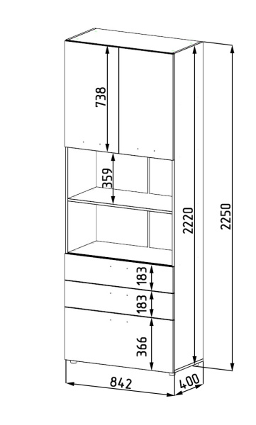 Шкаф-пенал-1 Цветы (выставочный образец) от Династия Kids