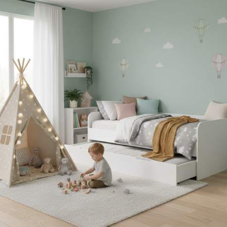 Кровать выдвижная Двушка + стол угловой Умка от Династия Kids