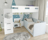 Кровать-чердак коллекции Мозаика-2 (цвет белый) 200х90 от Династия Kids