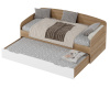 Кровать выдвижная Двушка (дуб сонома + белый) 190х90 + 180х80
