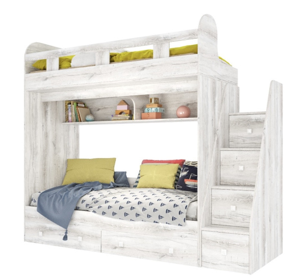 2-х ярусная кровать Юниор-2 (дуб шавиниган) 190х80