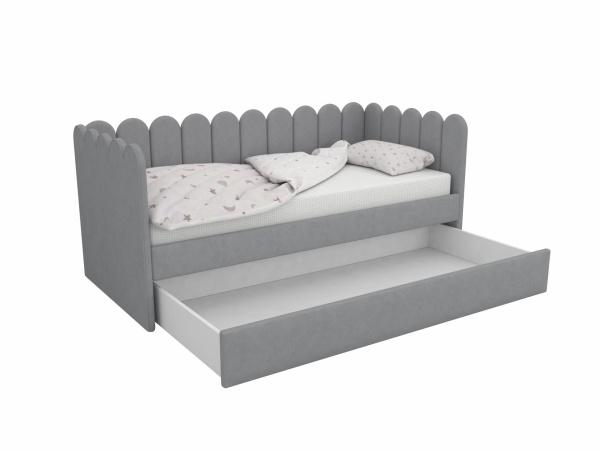 Мягкая кровать Элис Беж 90х190 с доп. спальным местом