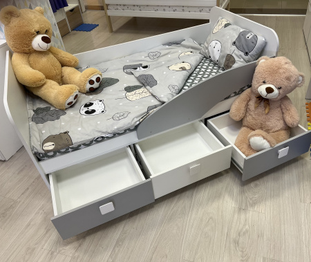 Кровать 160х80 Умка-5 (серебро+белый)  от Династия Kids