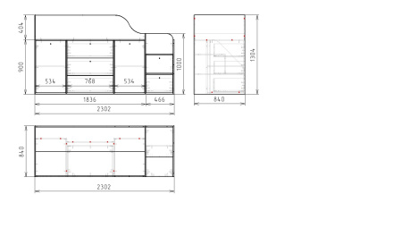 Кровать-чердак Хэппи-2 (цвет белый) 180х80 от Династия Kids