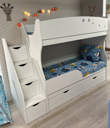 Двухъярусная кровать Альфа 180*80 (цвет белый) от Династия Kids