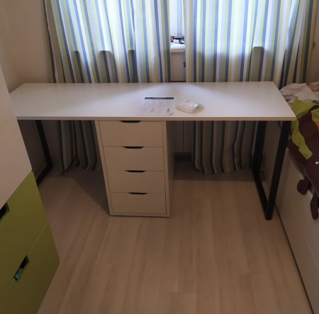 Стол Дуэт 2000 мм (белый + опоры белые) от Династия Kids