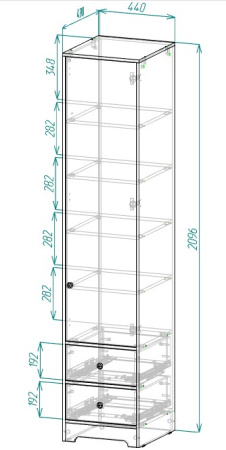Пенал-2 коллекции Норд (с ящиками) от Династия Kids