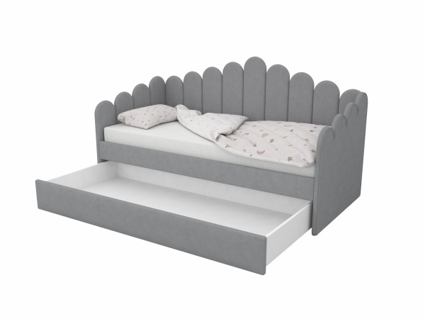 Мягкая кровать Мира Сирень 90х190 с доп. спальным местом