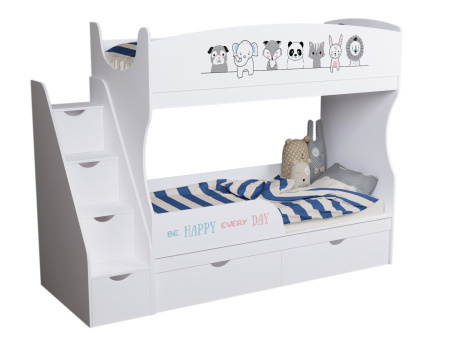 Двухъярусная кровать Хэппи 180х80 с бортиком от Династия Kids