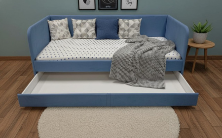 Мягкая кровать Nepos 200х90 (велюр Тедди 314 серый)