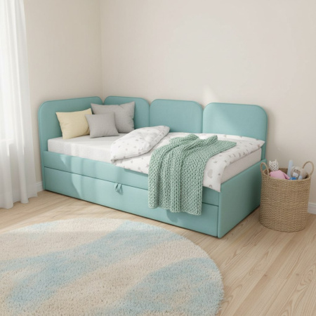 Угловая кровать Соната Пинк 90х190 с доп. спальным местом (универсальный угол)