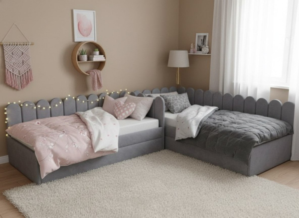 Мягкая кровать Элис Мята 90х190 с доп. спальным местом