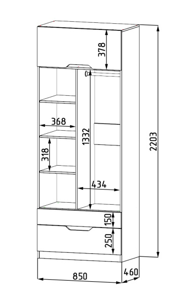 Шкаф коллекции Лайт Лофт (цвет белый) от Династия Kids