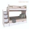 Двухъярусная кровать МИА (графит+дуб золотистый) 180х80 от Династия Kids