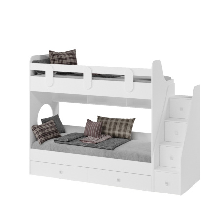 Кровать двухъярусная Фортуна-2 (дуб сонома+белый) 180*80 от Династия Kids