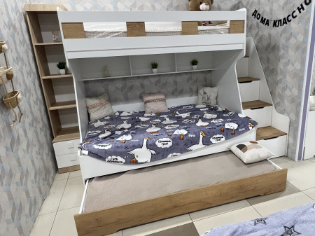 Кровать 3-х ярусная РУМ 120х200 (цвет белый) 