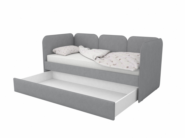 Мягкая кровать Соната Беж 80х160 с доп. спальным местом 