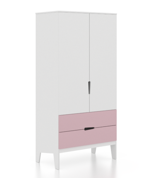Шкаф Фиора белый/розовый 