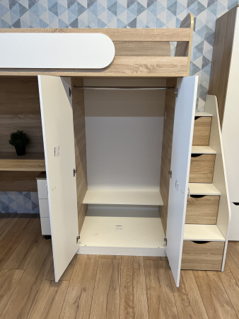 Кровать-чердак Колледж-2 дуб сонома+белый 80х200  от Династия Kids