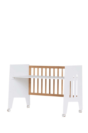 Кроватка-стол Миа 120х60 белый/дерево  от Династия Kids