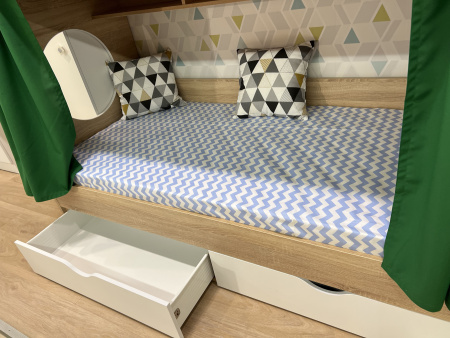 2-х ярусная кровать Фортуна (корпус дуб сонома + фасады белые) 180*80 от Династия Kids