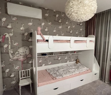 2-х ярусная кровать Фортуна (корпус дуб сонома + фасады белые) 180*80 от Династия Kids