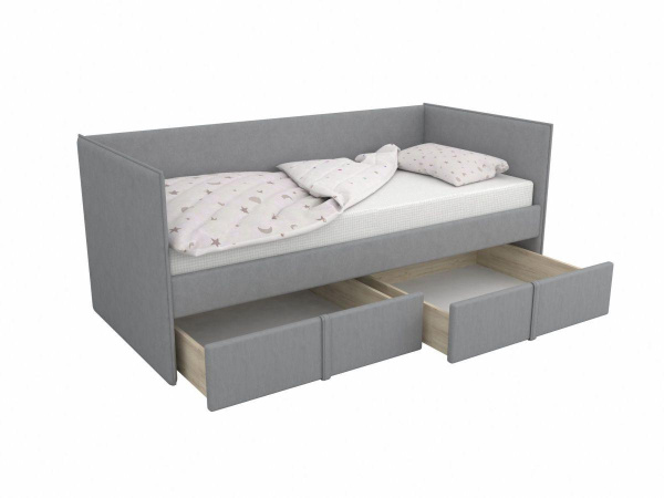 Кровать мягкая МОНО 90х200 с 2 ящиками (цвета разные)