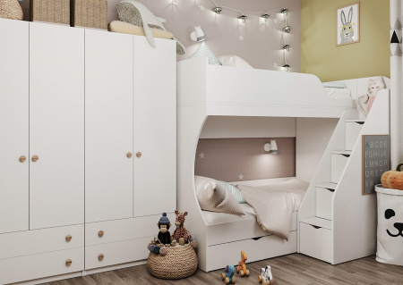 Кровать 200х90 Умка-3 (цвет белый)  от Династия Kids